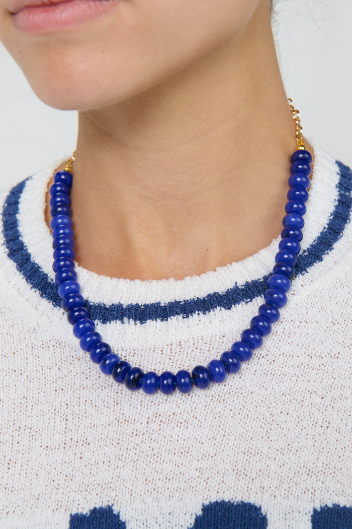 Stone Beaded Necklace ~ Lapis