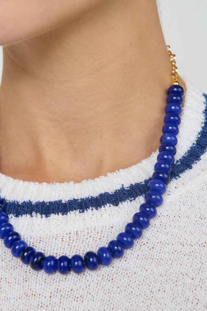 Stone Beaded Necklace ~ Lapis