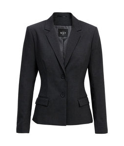 Stretch Wool Blend 2 Button Mid Length Jacket CAT1BA