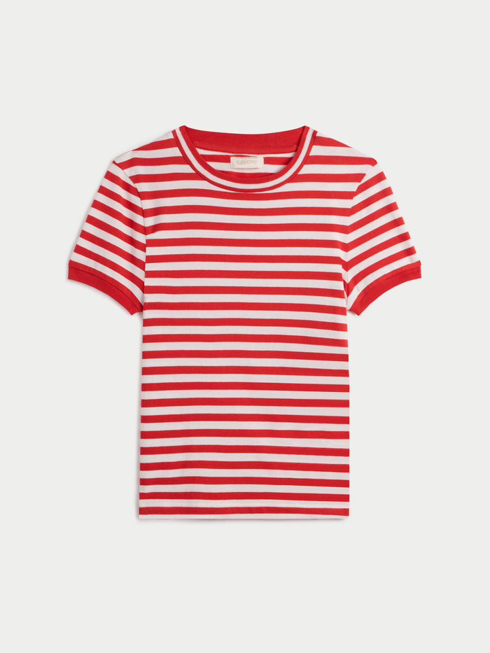 Cherry-Ivory Stripe