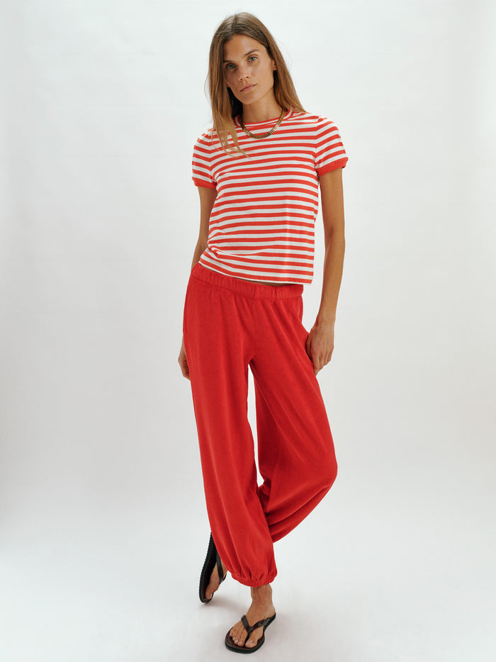 Cherry-Ivory Stripe