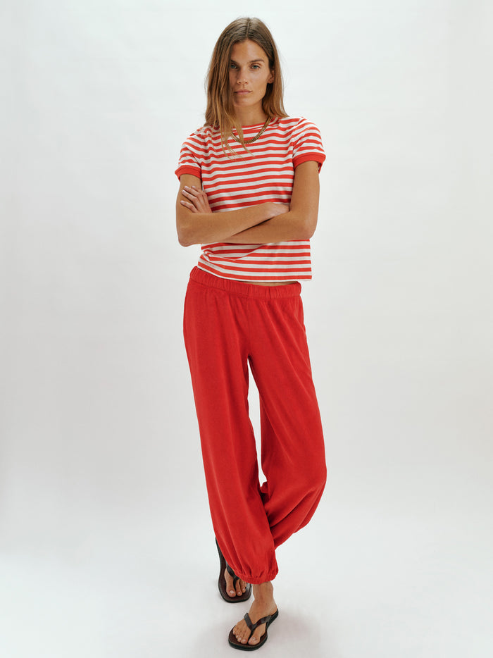 Cherry-Ivory Stripe