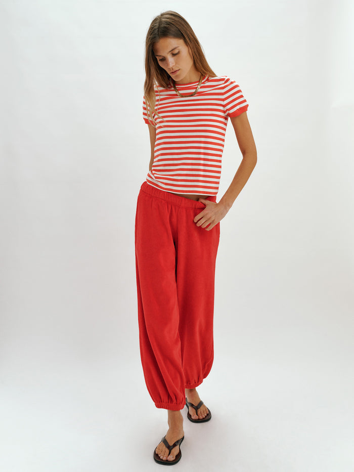 Cherry-Ivory Stripe