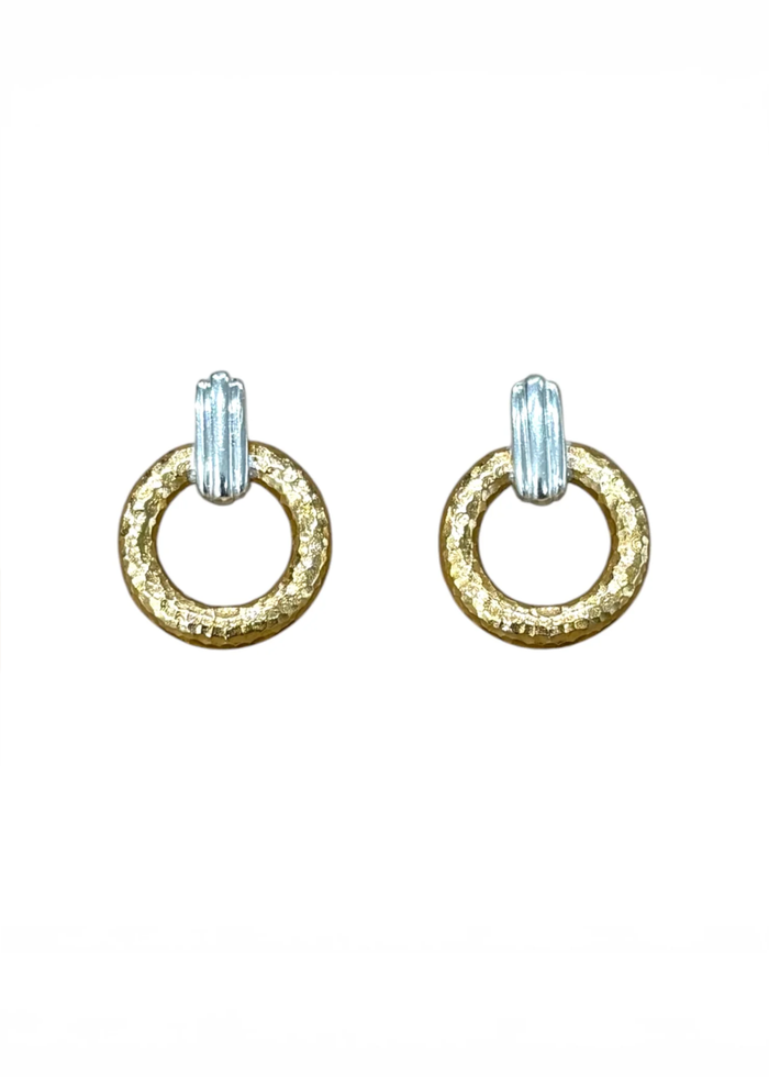 Tat2 Designs Two-Tone Nova Hammered Earrings