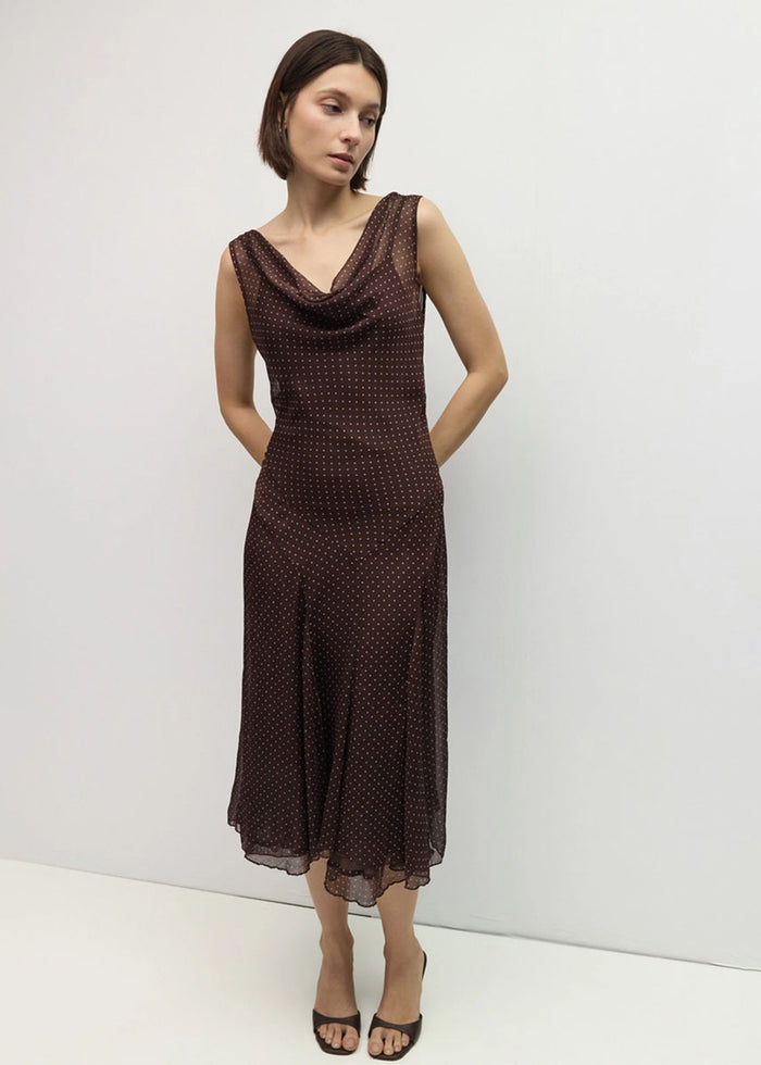 The Lauren Dress - Brown Blue