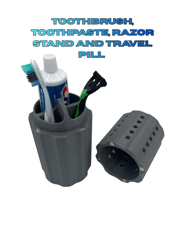 Toothbrush, Toothpaste, Razor Stand and Travel Pill Holder
