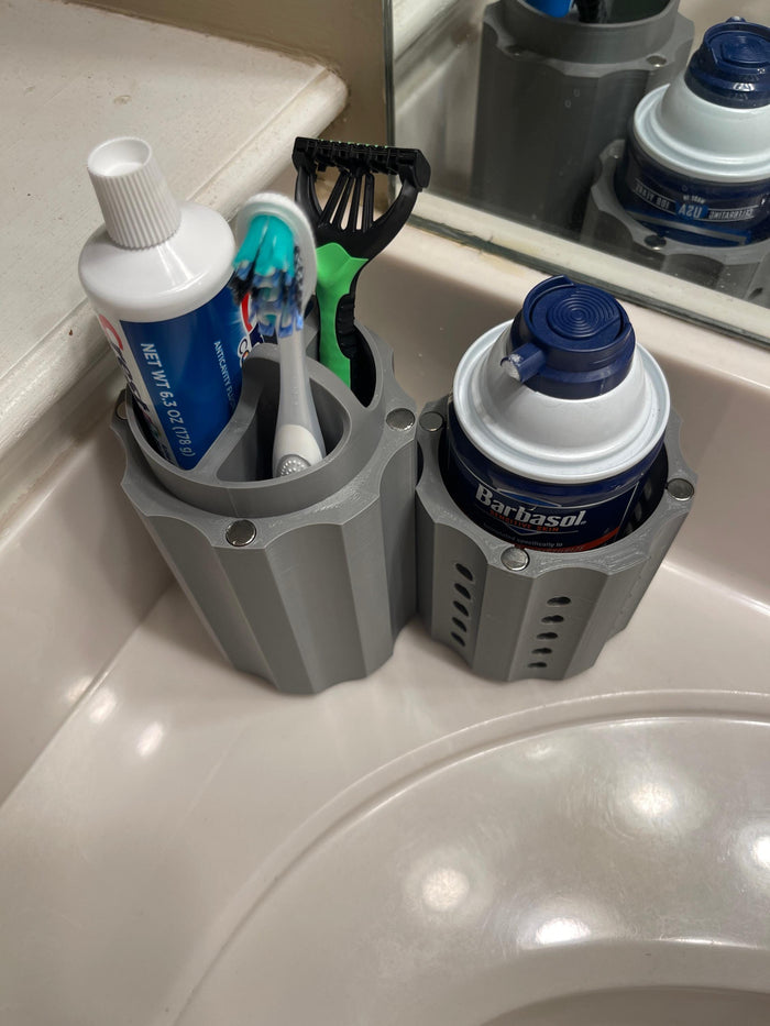Toothbrush, Toothpaste, Razor Stand and Travel Pill Holder