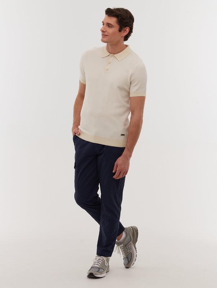 Totti Beige Polos SS Knit with 2 Colour Transfer  Shot 2