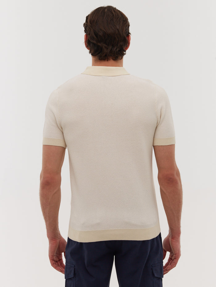 Totti Beige Polos SS Knit with 2 Colour Transfer  Shot 5
