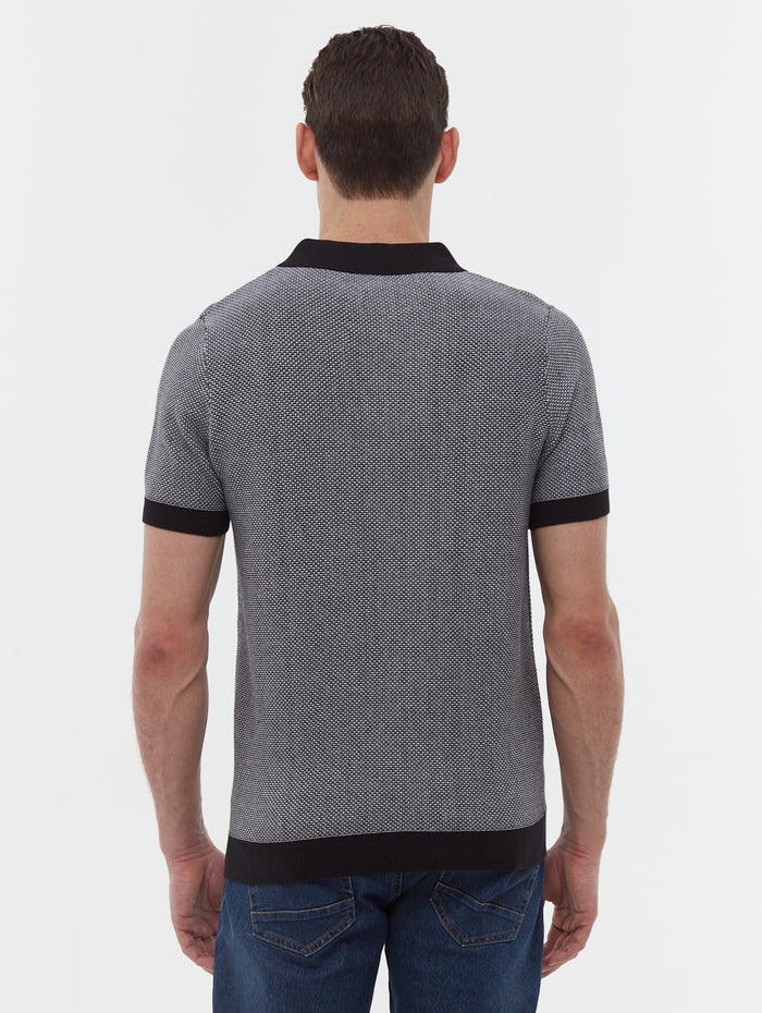 Totti Black Polos SS Knit with 2 Colour Transfer  Shot 6