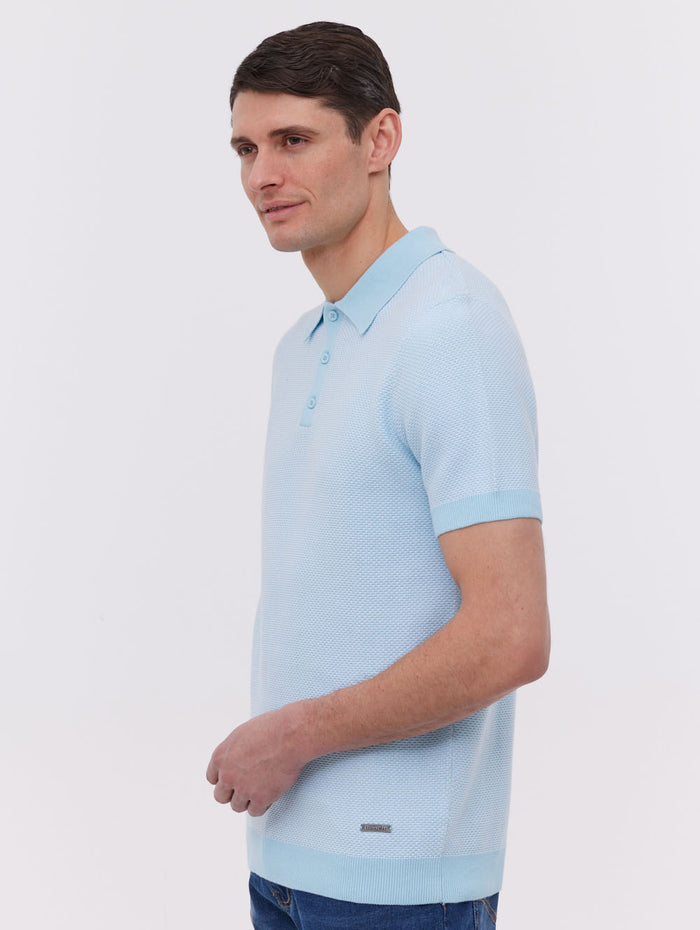 Totti Blue Polos SS Knit with 2 Colour Transfer  Shot 4