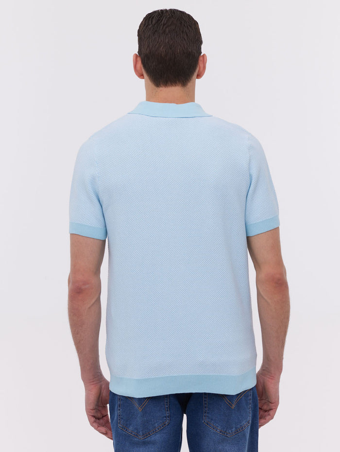 Totti Blue Polos SS Knit with 2 Colour Transfer  Shot 5