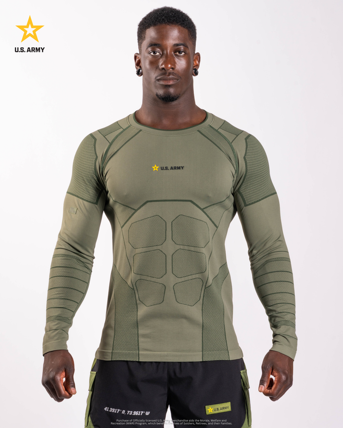 U.S. Army SX-006: PT COMPRESSION LONG SLEEVE - Army Green