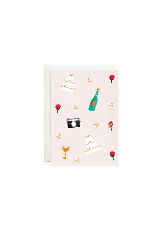 Vanilla Cake & Bubbly Petite Wedding Card