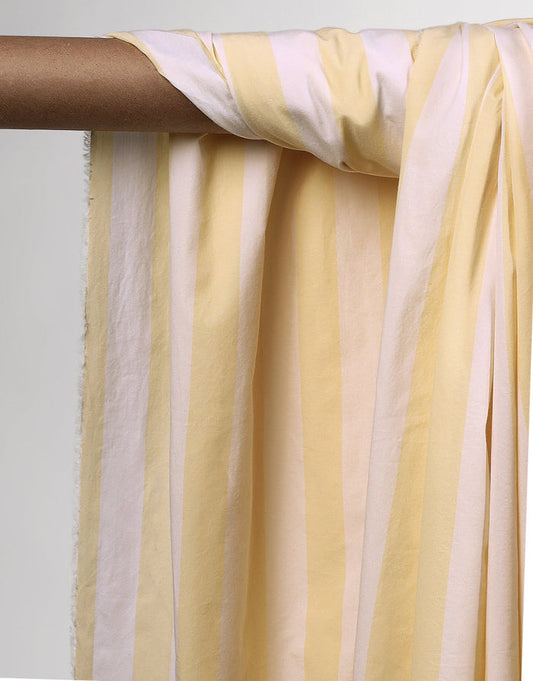 Vanilla Ice Stripes Cotton Poplin Fabric, Atelier Brunette