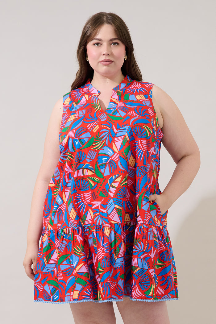 Vilma Sleeveless Mini Dress Tropical Curve