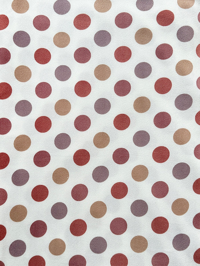 Vintage Confetti (rust, tan, mauve dots on white) - Limited Vault Fabric