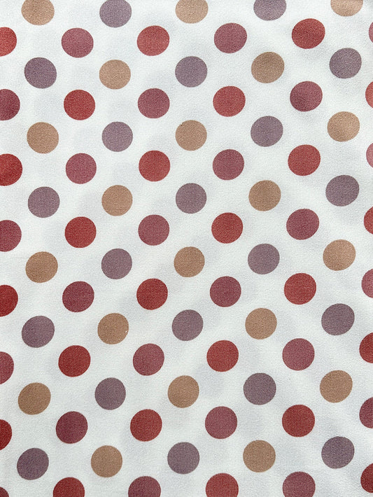 Vintage Confetti (rust, tan, mauve dots on white) - Limited Vault Fabric