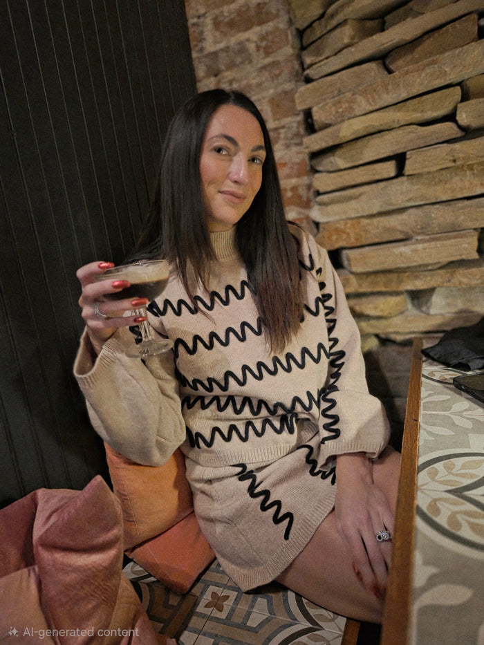 Wavy Stripe Mini Sweater Skirt - Intimate Whispers