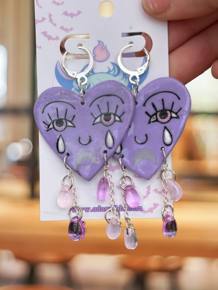 Weeping Heart Tattoo Inspired Earrings - Adorrible