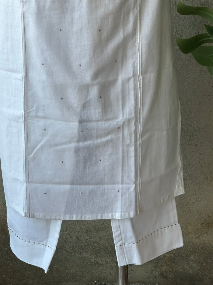 White cotton ready kurti pant