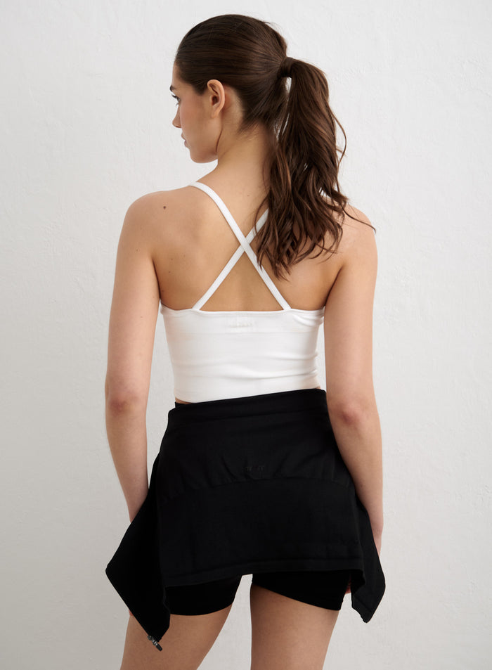 White Shape Seamless Cross Back Bralette