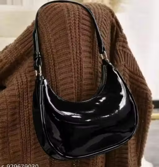 WIND Solid PU Sling Bag – Shiny Finish Crossbody Bag for Women