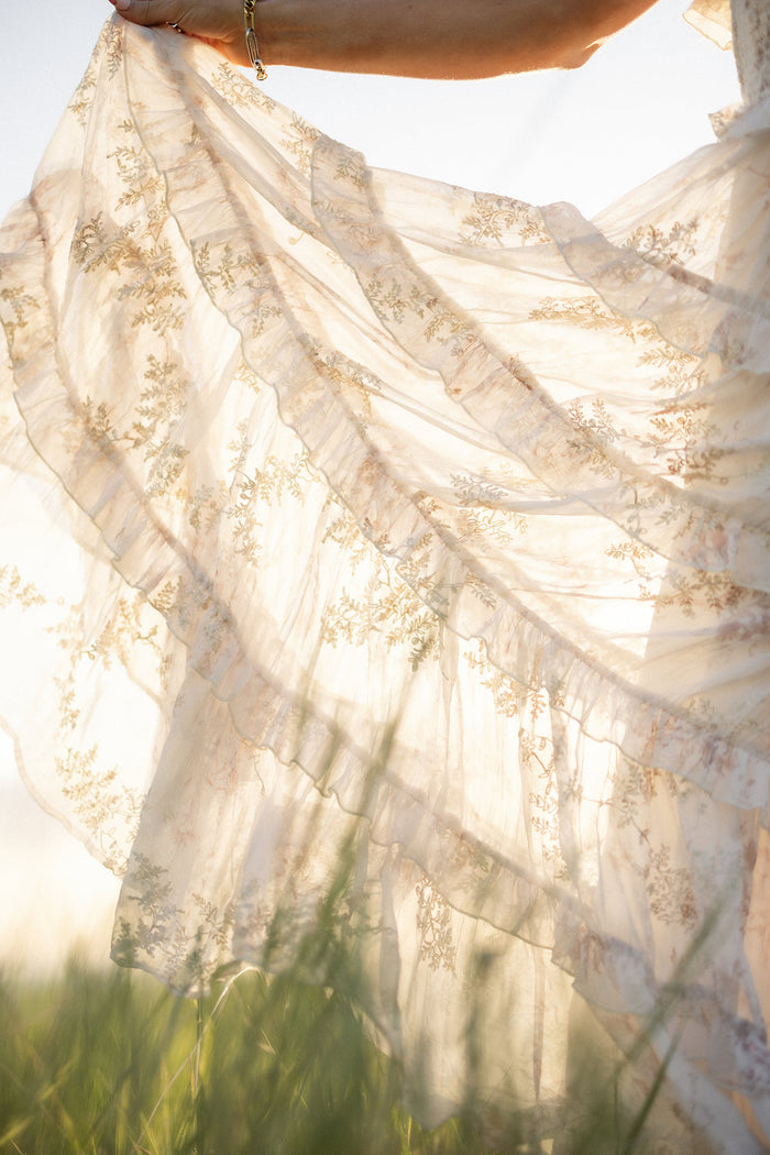 Winnie Dress in Bright White Wispy Wildflower-6