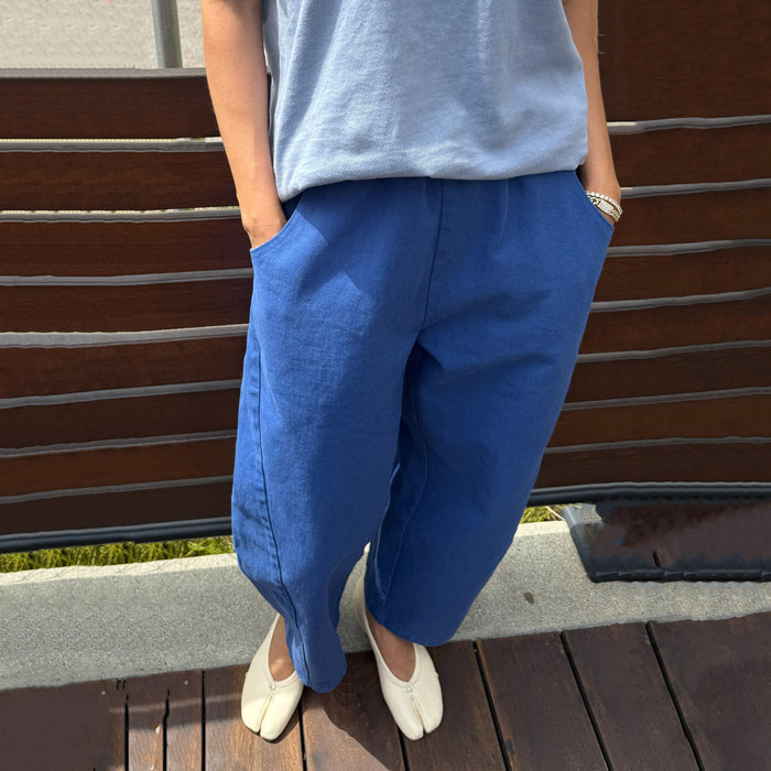 Women's Cotton  Arc Pants - Azure