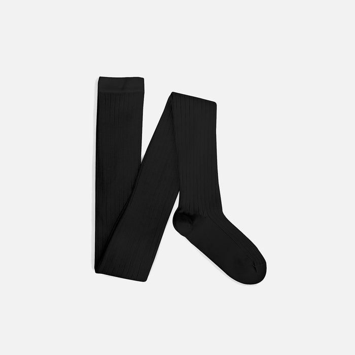 Women's Cotton Rib Tights - Coal