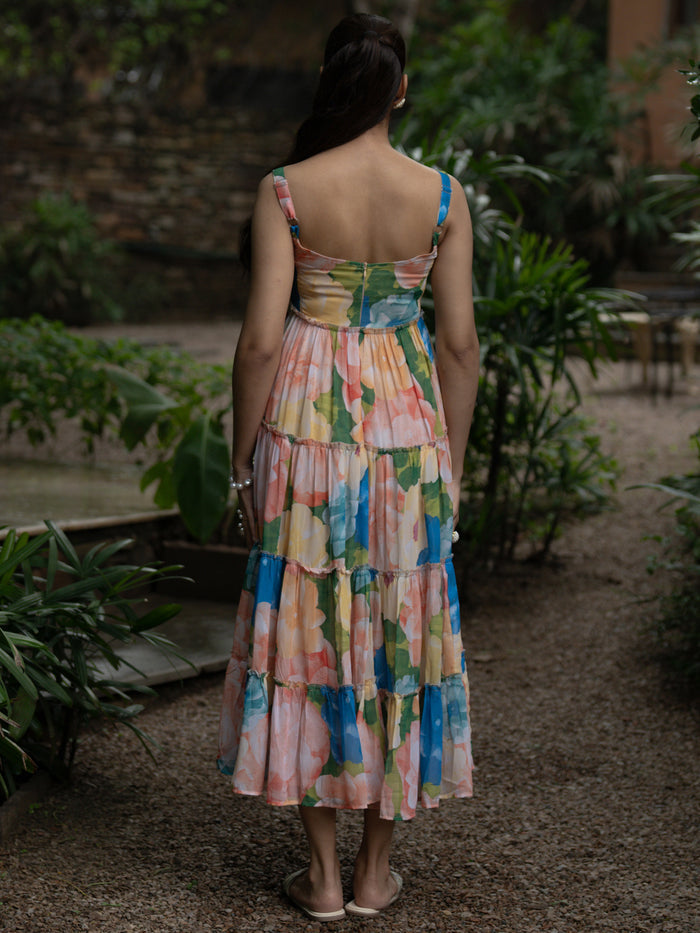 Women's Georgette Printed Tier Dress