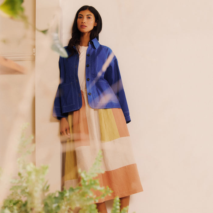 Women's Linen & Cotton Willow Skirt - Patchwork Mix