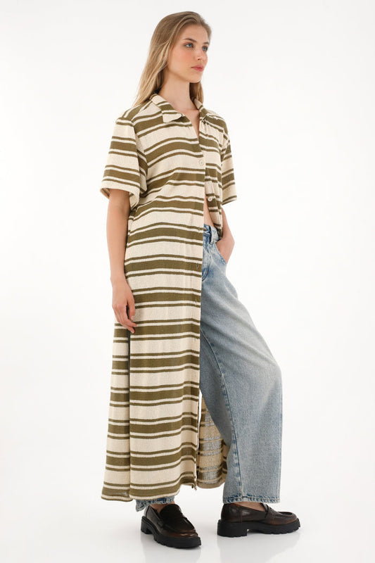 Women's Long Striped Cover-Up
