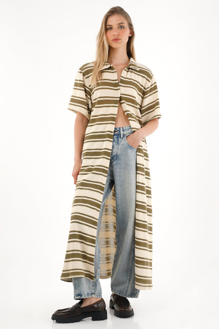 Women's Long Striped Cover-Up