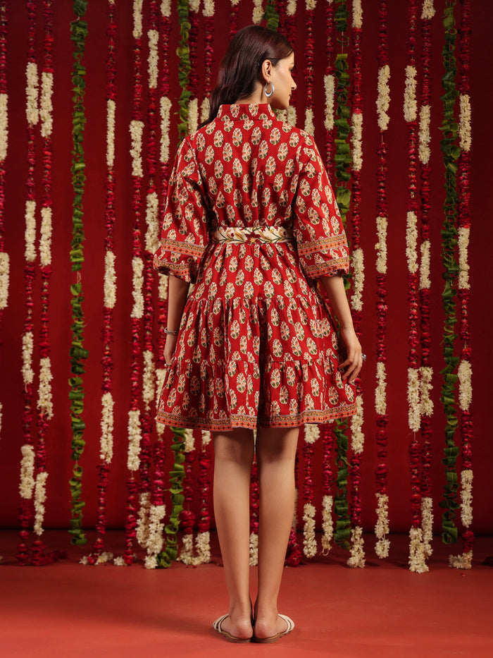 Women's Red fit and flare dress
