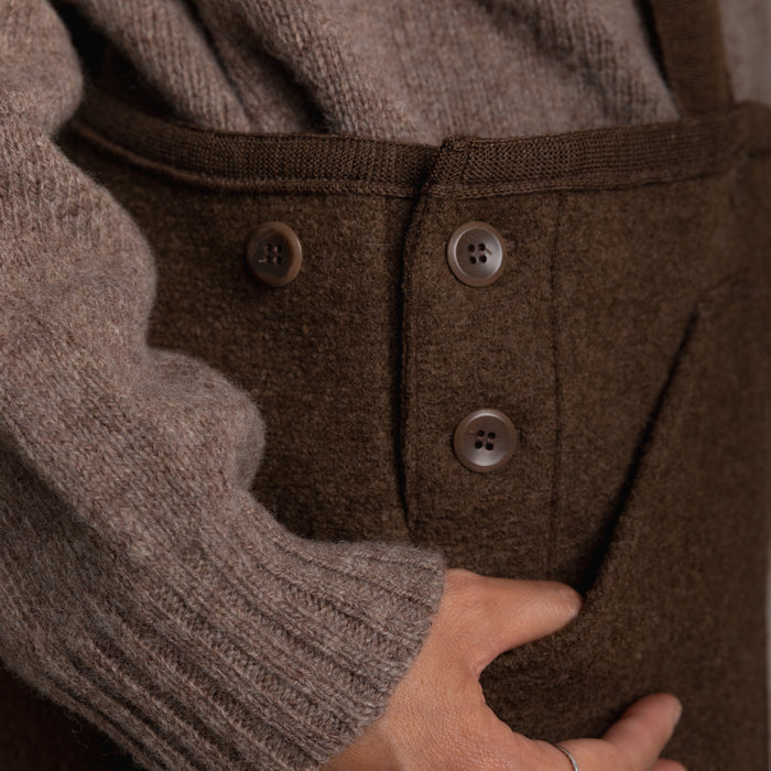 Women's Roam II Trousers/Dungarees - Boiled Merino Wool - Hazelnut