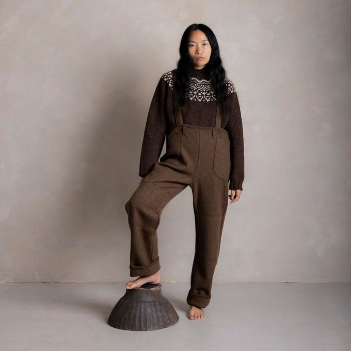 Women's Roam II Trousers/Dungarees - Boiled Merino Wool - Hazelnut