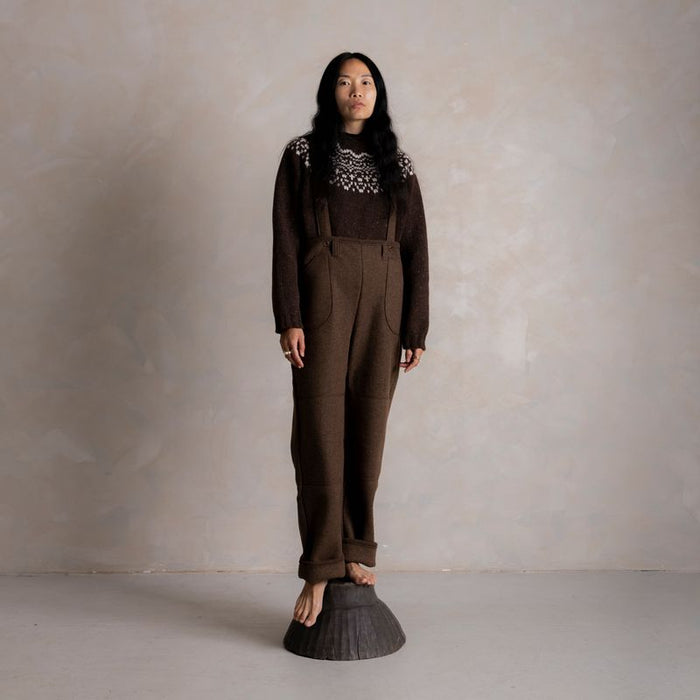 Women's Roam II Trousers/Dungarees - Boiled Merino Wool - Hazelnut