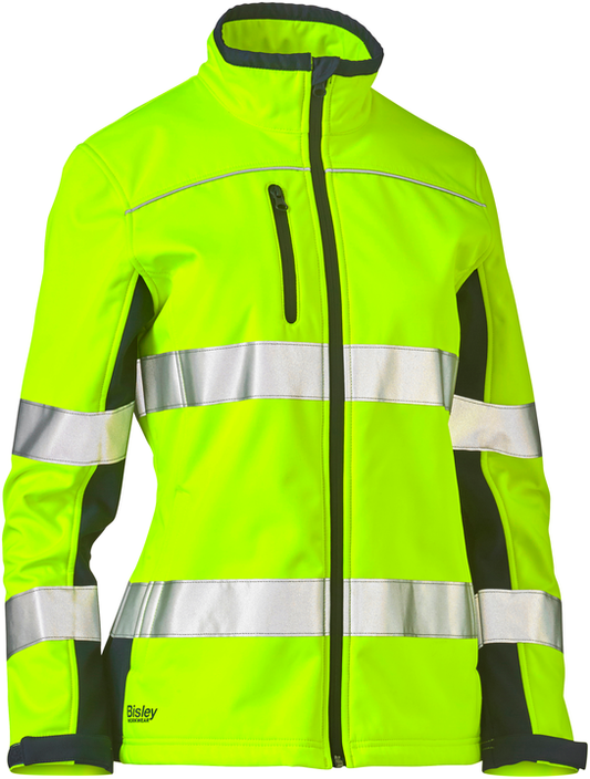 Women's Taped Two Tone Hi Vis Soft Shell Jacket BJL6059T