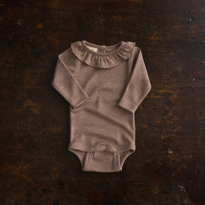 Wren Baby Body - Merino Wool & Silk - Warm Driftwood