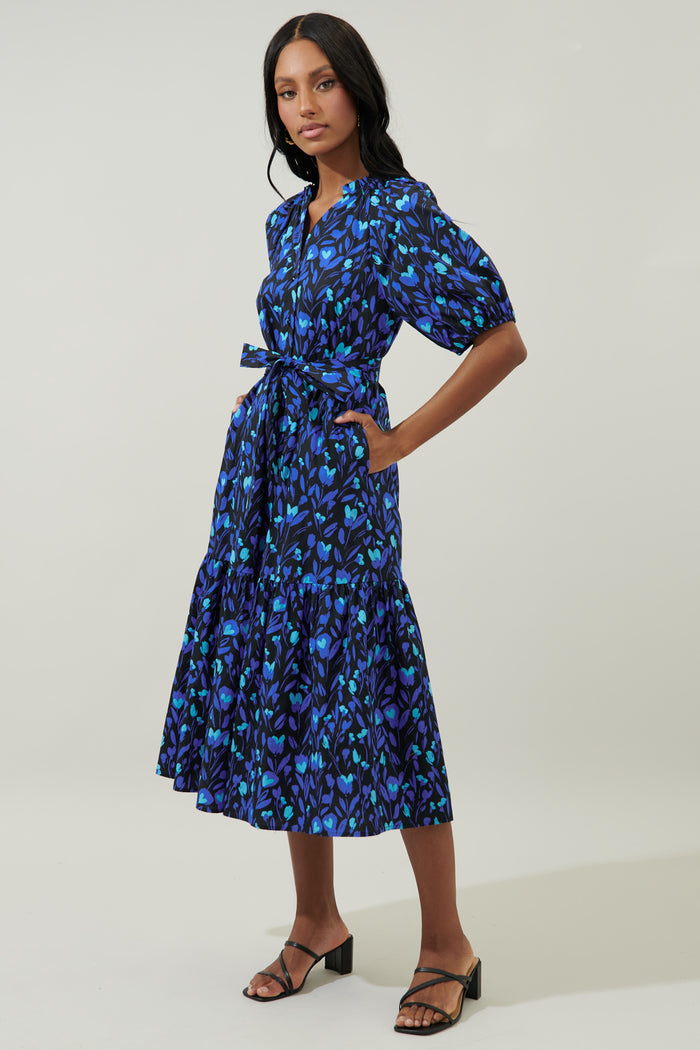 Wynette Tiered Midi Dress Zorya Floral