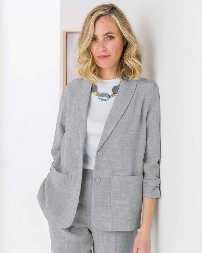 Zoe Easycare Ladies Jacket - Silver - The Classic Boutique