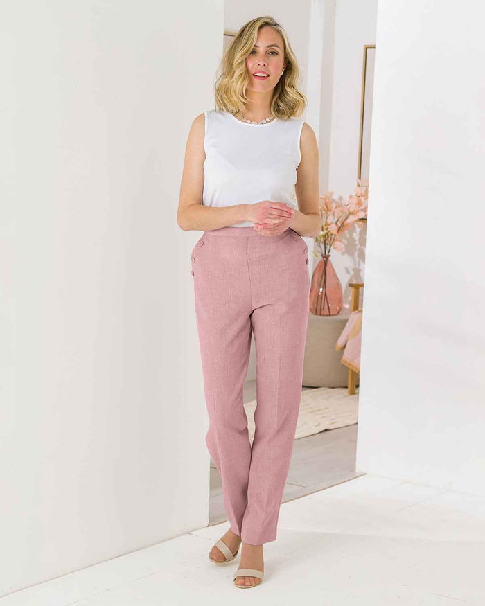Zoe Easycare Pull On Trousers - Clover - The Classic Boutique